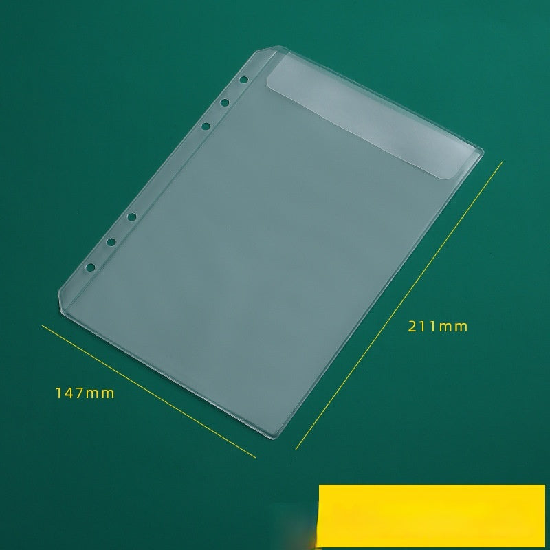 PVC Transparent Bag A5 A6 Loose Spiral Notebook Zipper Bag Loose-leaf 6-hole Storage Information Bag Business Card Album