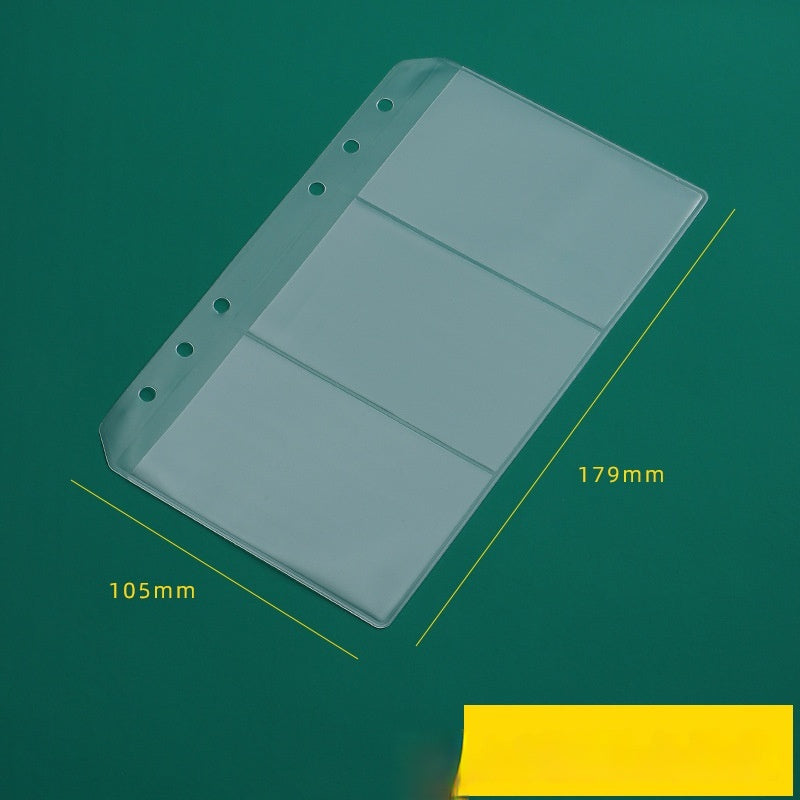 PVC Transparent Bag A5 A6 Loose Spiral Notebook Zipper Bag Loose-leaf 6-hole Storage Information Bag Business Card Album