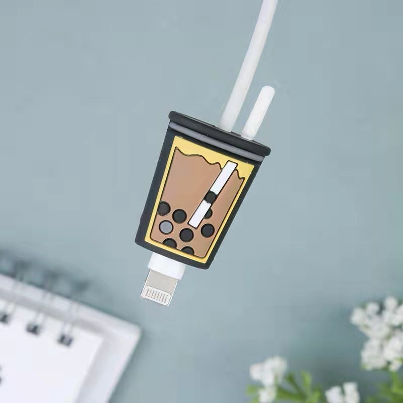 Cartoon Data Anti-folding Implement Bite USB Cable Protection Sleeve