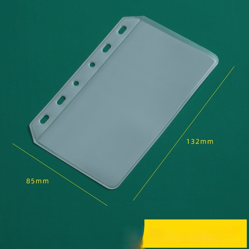 PVC Transparent Bag A5 A6 Loose Spiral Notebook Zipper Bag Loose-leaf 6-hole Storage Information Bag Business Card Album