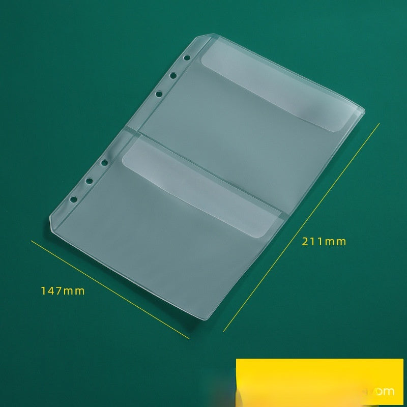 PVC Transparent Bag A5 A6 Loose Spiral Notebook Zipper Bag Loose-leaf 6-hole Storage Information Bag Business Card Album