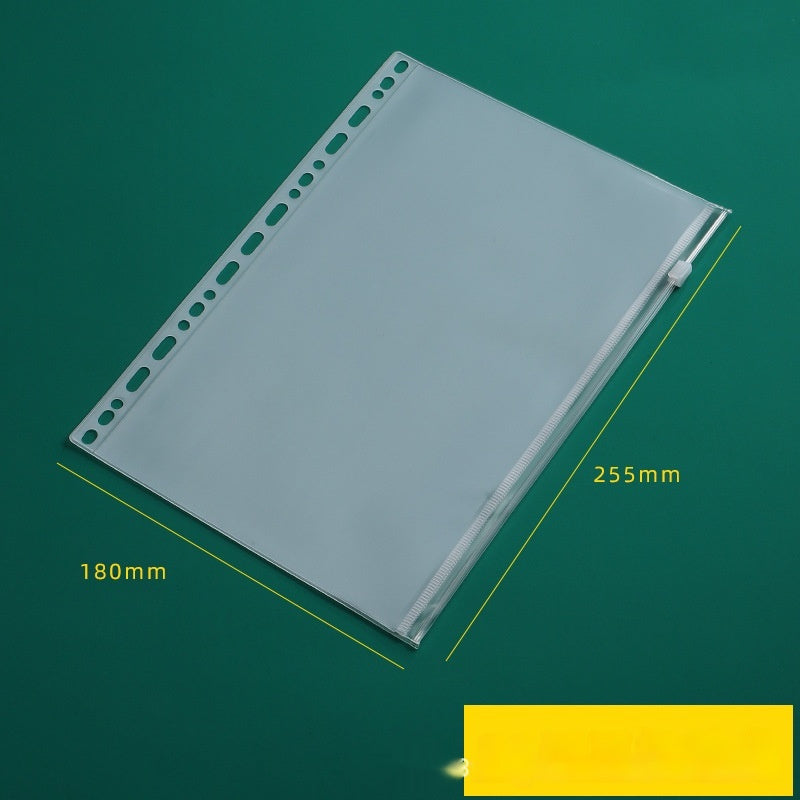 PVC Transparent Bag A5 A6 Loose Spiral Notebook Zipper Bag Loose-leaf 6-hole Storage Information Bag Business Card Album