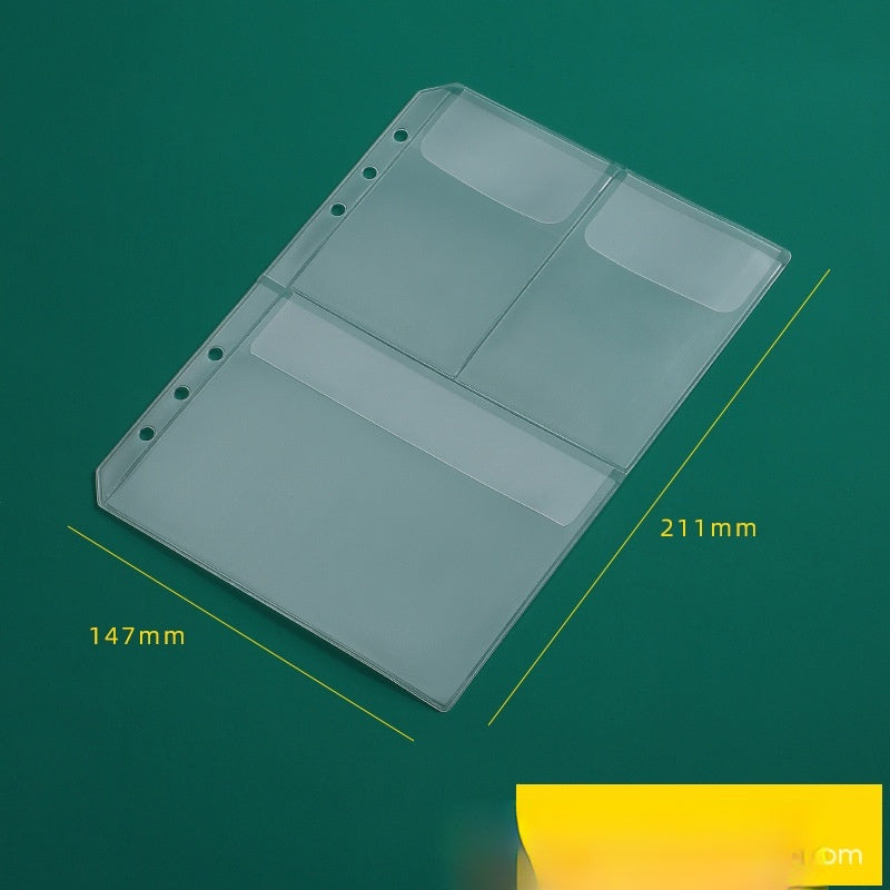 PVC Transparent Bag A5 A6 Loose Spiral Notebook Zipper Bag Loose-leaf 6-hole Storage Information Bag Business Card Album