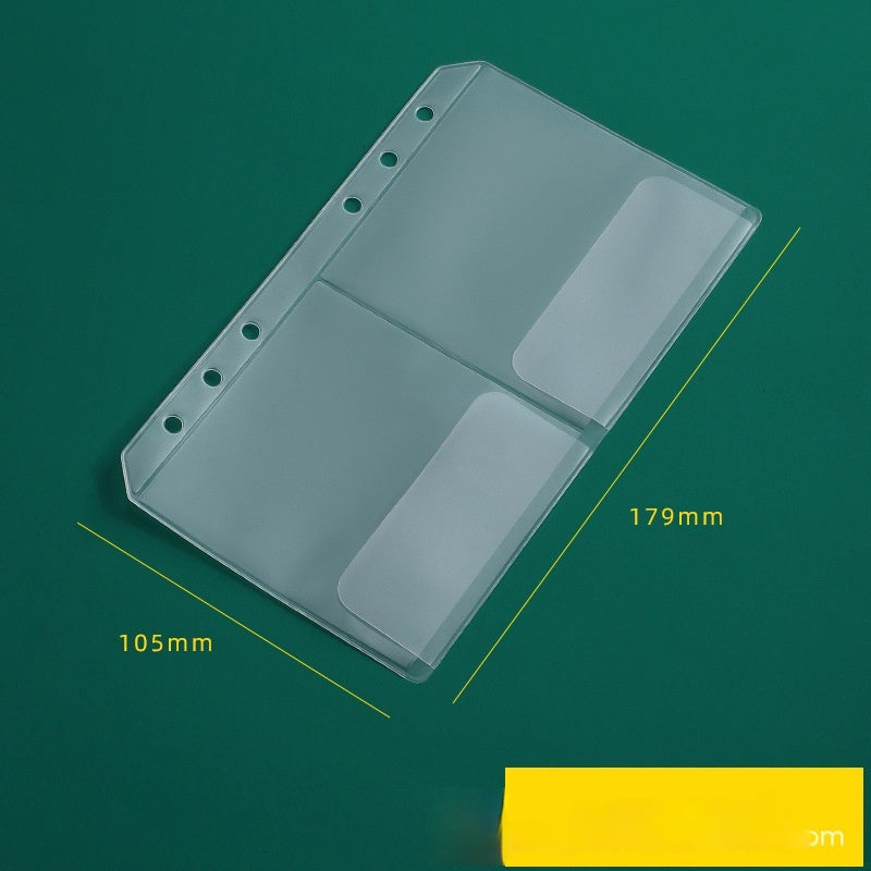 PVC Transparent Bag A5 A6 Loose Spiral Notebook Zipper Bag Loose-leaf 6-hole Storage Information Bag Business Card Album