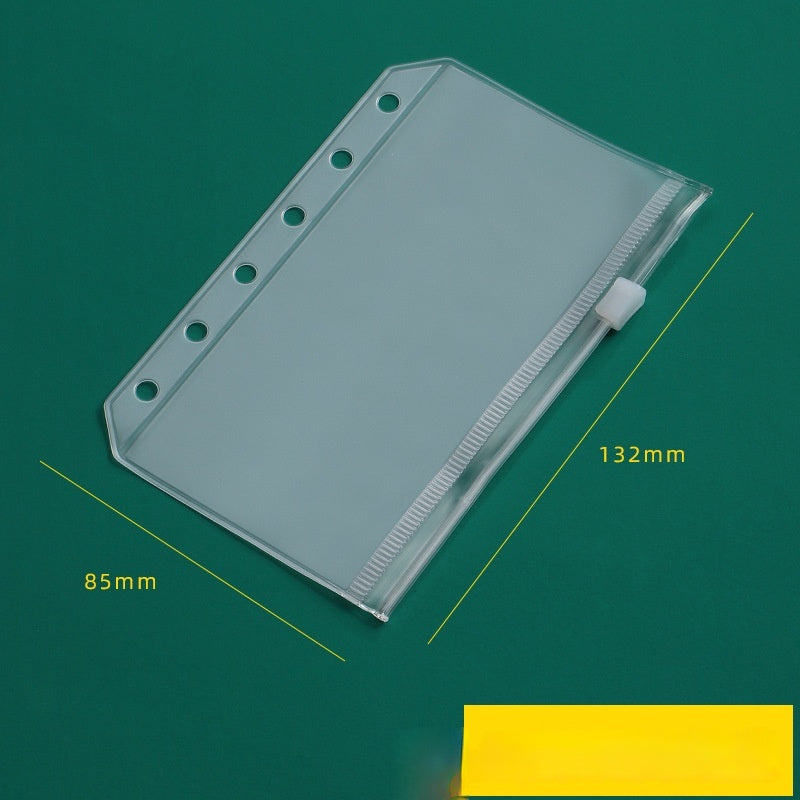PVC Transparent Bag A5 A6 Loose Spiral Notebook Zipper Bag Loose-leaf 6-hole Storage Information Bag Business Card Album